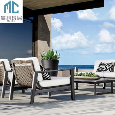 China Hotel modern aluminum wicker pool lounger simple design good quality garden furniture outdoor garden sofa sets for sale