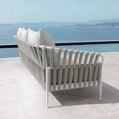 China Modern Waterproof Sofa Lounge Garden Furniture Aluminum Rope Sofa Rattan Garden Sofas Outdoor Leisure Factory Direct Sales High for sale