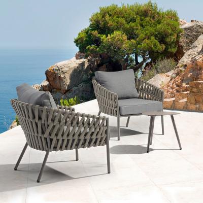 China Modern Outdoor Sofa Rattan Chair Combination Homestay Courtyard Set Waterproof Braided Furniture Rope Sofa Balcony Furniture for sale