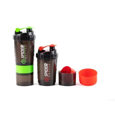 China Wholesale Viable 3 Layers Printing Logo Sports Drink Protein Plastic Custom Shaker Bottle for sale