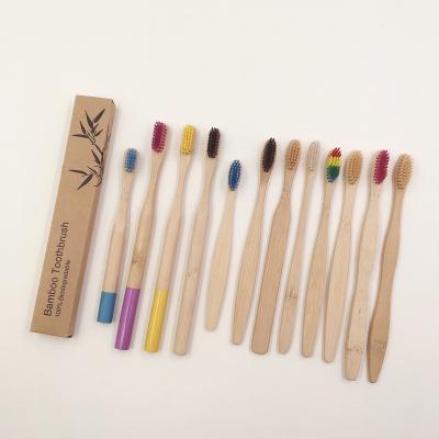 China Reusable Eco-Friendly Charcoal Natural Medium Stiffens Custom Logo Adult Bamboo Toothbrush for sale