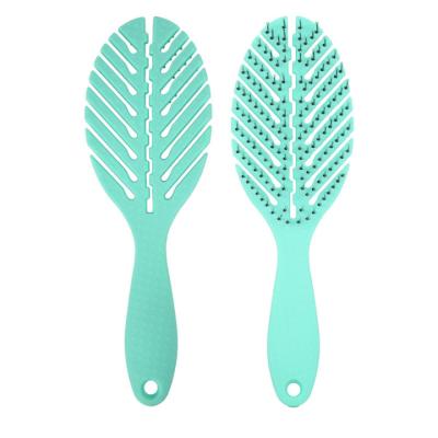 China Reusable Duct Leaf Shape Women Hair Styling Long Curly Curly Vented Hairbrush for sale