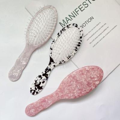 China Korean Comfortable Elegant Resin Massage Hair Comb Air Cushion Cellulose Acetate Hair Brush for sale