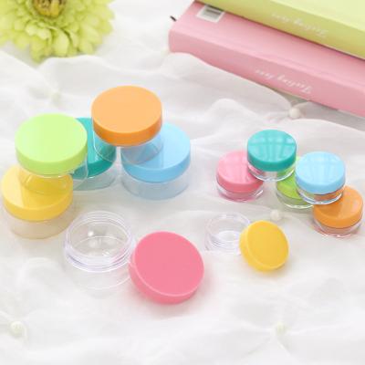 China Best Selling Colorful Empty Cosmetic Cream Plastic Jar 2pcs Simple Design Recyclable for sale