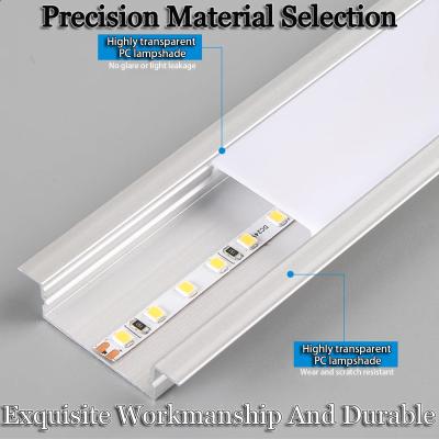 China Aluminiumlegierung Lineare Lichtstreifen-Schlitze eingebettete LED-Leuchtstreifen Aluminiumprofil zu verkaufen