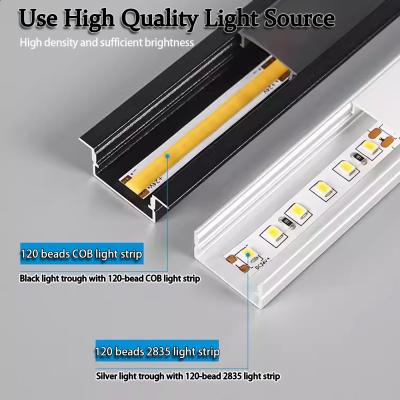 China LED Embedded Aluminum Alloy Light Trough U-Shaped Aluminum Profile Living Room Ceiling Linear Light Strip for sale