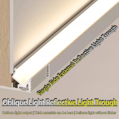 China Single-Sided Upward Oblique Light Linear Light Strip Living Room Ceiling Line Light Floating Ceiling Wall Washing Light for sale