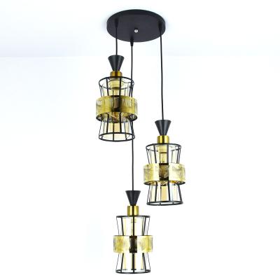 China Modern Iron Dining Room Glass Pendant Lamp Modern Dining Light for sale