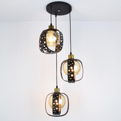 China Latest Modern Glass Dining Room Pendant Iron Chandelier Lamps Dining Room Light for sale