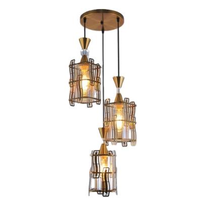 China Nordic Modern High Quality Iron Dining Table Chandelier Glass Led Pendant Lamp for sale