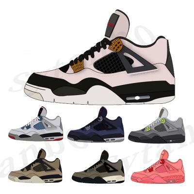 China Custom Fashion Trend Logo Shoes Men's Sports Shoes Air Women's Fashion Sneakers 4j Basketball Style Shoes for sale