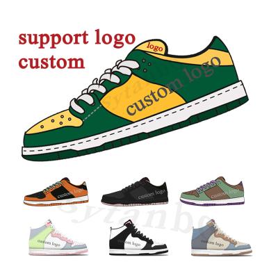 China Wholesale Custom Fashion Trend Logo Shoes Designer OEM Branded Womens Sports Sneakers Air Basketball Style Shoes Mens Skateboarding Casual Shoes for sale