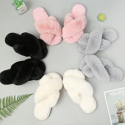 China Wholesale Fashion Trend Home Fuzzy Slippers Fashion Slippers Warm Women's Winter Fur Slippers for sale