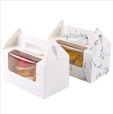 China Recycled materials wholesale custom made 12 X 6 logo cakebox cardboard cake boxes and board packaging with clear window for sale