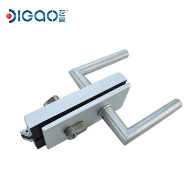 China 10-18mm toughened glass SS304 and Brass Cylinder Door Lock Wall to Glass Round Glass Door for sale