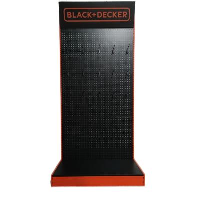 China Hot Selling Durable Floor Standing Pegboard Tool Display Metal 3C Pegboard Steel Accessories Show Pegboard Holder for sale