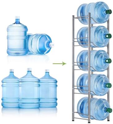 China 5 Tier Water Bottle Storage Shelf Durable Heavy Duty Detachable Organizer For Home Office Kitchen Breakroom for sale