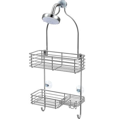 China Space Saving Shower Hanging Caddy, Shower Organizer Over Shower Head, Rustproof Stainless Steel Bathroom Storage Rack With Hooks for sale