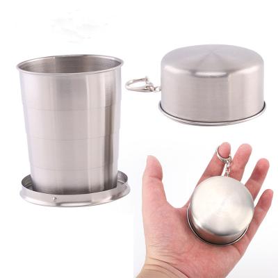 China Modern custom logo stainless steel coffee cup tea mug travel portable reusable folding telescopic folding mug for sale