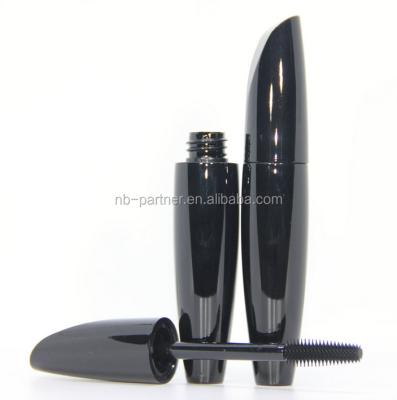 China Luxury Black Empty Cosmetics 10ml Eyelash Container / Mascara Tube With Black Cap For Makeup Packaging for sale