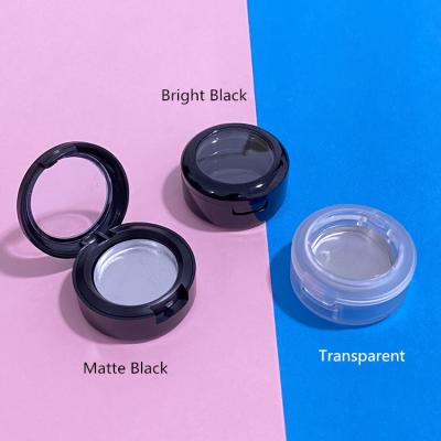 China Recyclable Wholesale Single Empty Case 26mm Matte Black /Bright Black Eyeshadow/Transparent Container/Blush/Eyeshadow Highlighter for sale