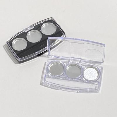 China Recyclable In Stock 19.5mm 3-Holes PS Eyeshadow Subpackage Case Clear/Black Blush/Empty Contour/Concealer Pencil Container for sale