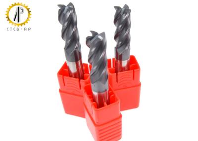 China High Helix Tungsten Carbide End Mill / Flat End Mill Bits For Stainless Steel Four Flute for sale