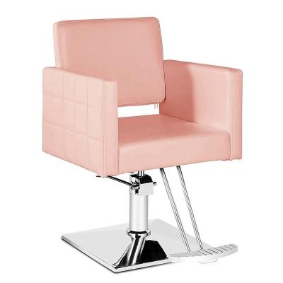 China Barber Chair Classic Styling Beauty PU Traditional Pink Salon Chair Hydraulic Spa Equipment For Hairdresser for sale