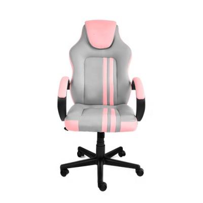 China Executive Swivel Chair (Height) Mesh Chair Pink PU High Executive Office Computer Adjustable Ergonomic Leather Back Chair for sale