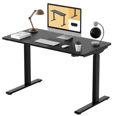 China Black Electric Standing Height Adjustable Desk 2022 Home Office (Height) Laptop Stand Up Table for sale