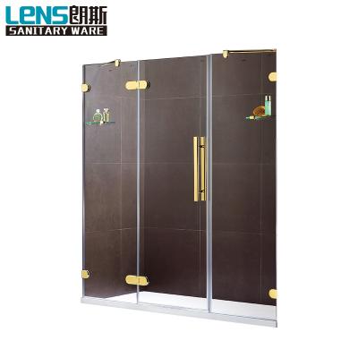 China Frameless Luxury Prefab Square Tempered Glass Ware Italian Sanitary Shower Room For Villa for sale