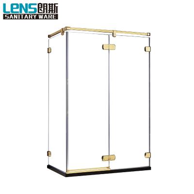 China Frameless Classic Design Brass Hardware Luxury Shower Door for sale