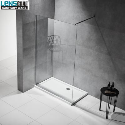 China One Panel Frameless Single Walk In Bathroom Partition Self Cleaning Clear Glass Frameless Shower Screen for sale