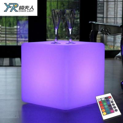 China Modern Home Furniture Plastic Lighted Led Cube Chair Outdoor Seating For Living Room Chair for sale