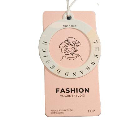 China Sustainable New Clothing Hang Tags Clothes Label Garment Hang Tags Design Recycled Paper Label for sale