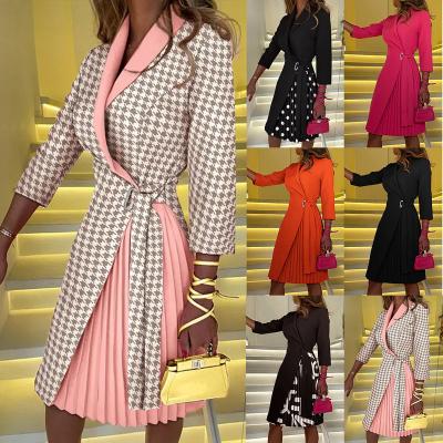 China Anti-wrinkle new designs fashion dresses 2022 women fashion tie high quality fall dresses women casual womens dresses for sale