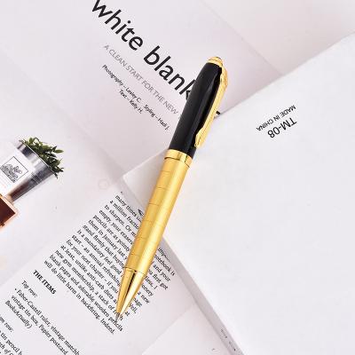 China Refined Atmosphere Ballpoint Pen Gold Plated Gold Signature Square Checkered Pen for sale