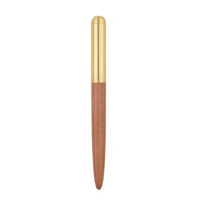 China Student Brass Pen Signature Pen Wooden Business Gift Solid Wood Pen Can Be Engraved Logo Name for sale