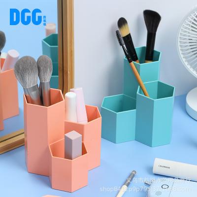 China Multifunctional pp Home Office Office Organizer Hired Pen Brush Storage Holders Container Box Plastic Organizer for sale