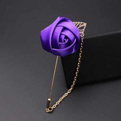 China New Skull Styles Gold Color Formal Dress Suit Flower Brooch Pin for sale