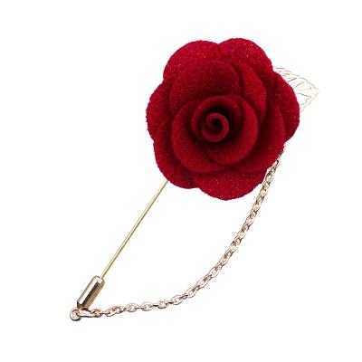 China 2021 Skull best-selling gold plated color suit wedding formal leaf style flower brooch for men for sale