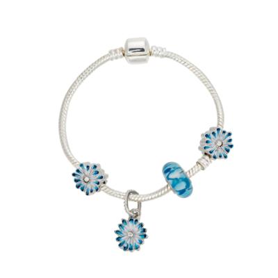 China CLASSIC New Arrival Blue Glass Beaded Bracelets Combine Daisy Charm Bracelet Charm Bead Bracelets for sale