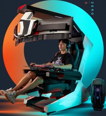 China (Height)Adjustable Imperator Works Deluxe Hi-Tech R1Pro Sit PC Gaming Chair Gaming Cockpit With Massage, Star Ceiling RGB, For 3 Screens for sale