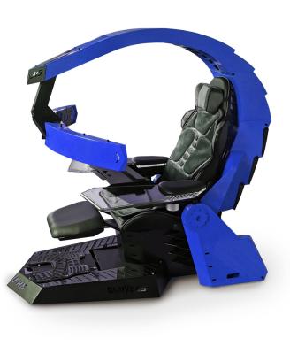 China (Height)Adjustable Ergonomic Sit PC Chair Cockpit CLUVENS UNICORN with Heat/Massage Weightless Cockpit Support 1-3 Monitors, RGB Light OEM ok for sale