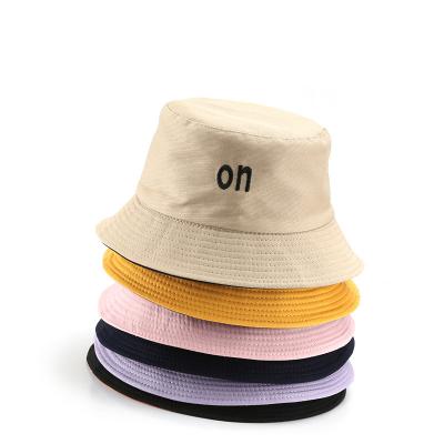 China Wholesale Custom Logo Unisex Reversible Cotton Fisherman Character Embroidery Summer Bucket Hats Caps Women Men for sale