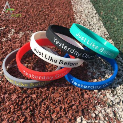 China Wholesale Europe Silicone Wristband Mixed Colors Adult White Solid Rubber Wristbands Custom Logo for sale