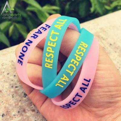 China Promotional Silicon Rubber Wristband Europe Gifts Custom Silicon Wristband Printing Coloring for sale