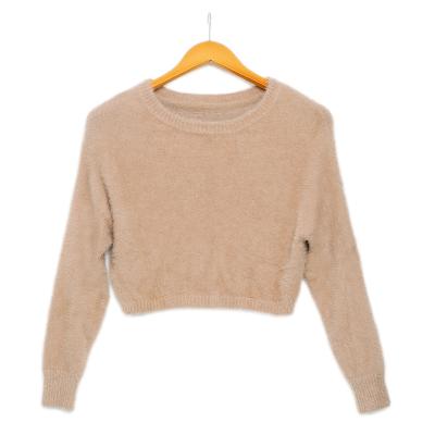 China Solid Colors 2021 New Custom Breathable Sweater Soft Winter Knitted Crop Tops Women's Sweaters for sale