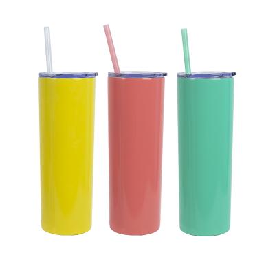 China Sustainable Lean Stainless Steel Tumblers 600ml Double Wall 20 Ounce Insulated Water Cups Upright Tumbler for sale