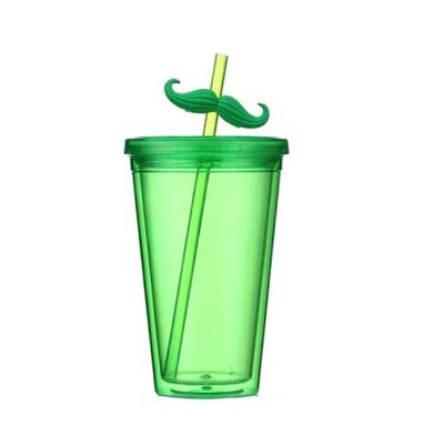 China Beverage / Promotion / Gift Designed Insulated Plastic Straw Tumbler Cup With Lids for sale